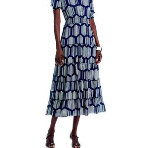 T Tahari Blue and White Polo Collar Sundress NWOT